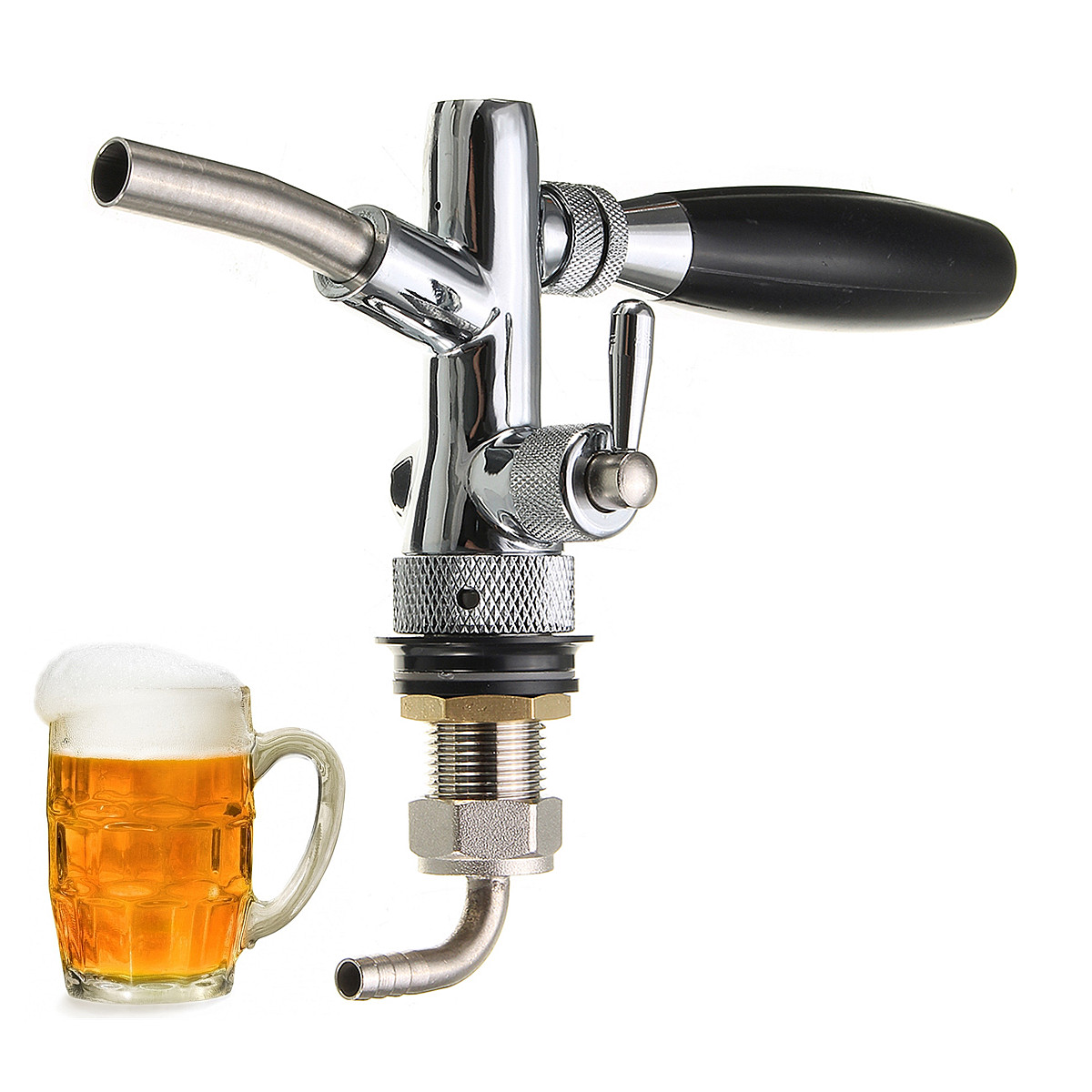 

Adjustable Draft Beer Faucet Home Brew Dispenser with Flow Controller For Keg Tap G5/8 Shank
