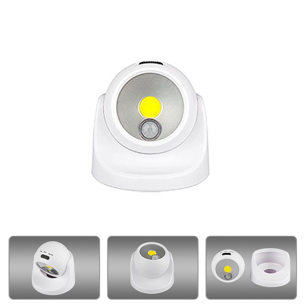 

Battery Powered / USB Rechargeable 360 Degree Rotation COB PIR Motion Sensor Night Wall Light Home