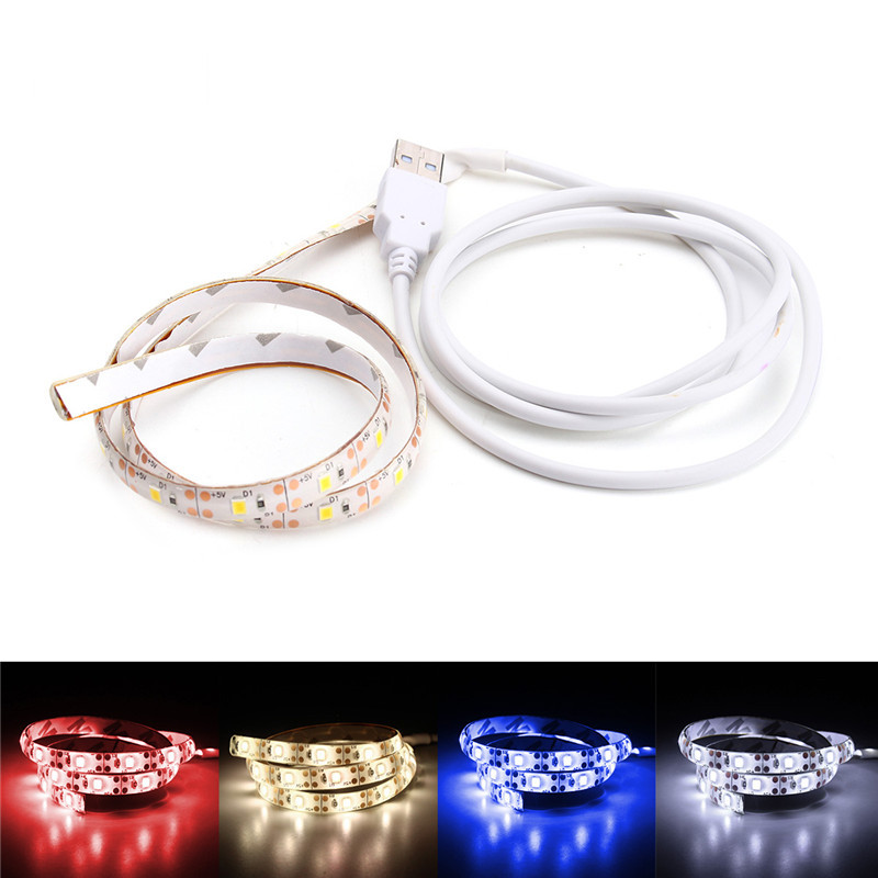 

50CM USB Pure White Warm White Red Blue 2835 SMD Waterproof LED Strip Backlight for Home DC5V