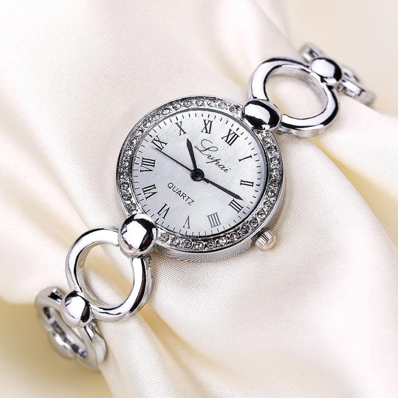 

LVPAI Vintage Bracelet Watch Casual Style Crystal Dial Analog Quartz Watch