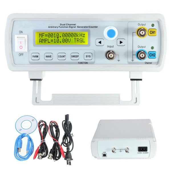 New FY3200S 24MHz LCD 2 Channel Arbitrary Function Signal Generator Counter US 
