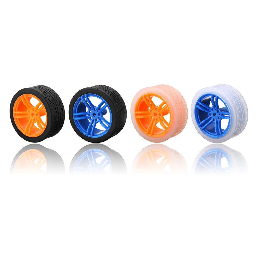 

65*27mm Blue/Orange Rubber Wheels for TT Motor Arduino Smart Chassis Car Accessories