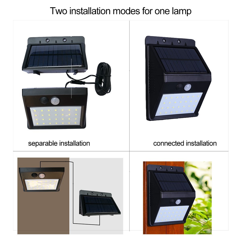Waterproof 28 LED Solar PIR Motion Sensor Security Lamp Separable Wall Light for Outdoor Garden Yard