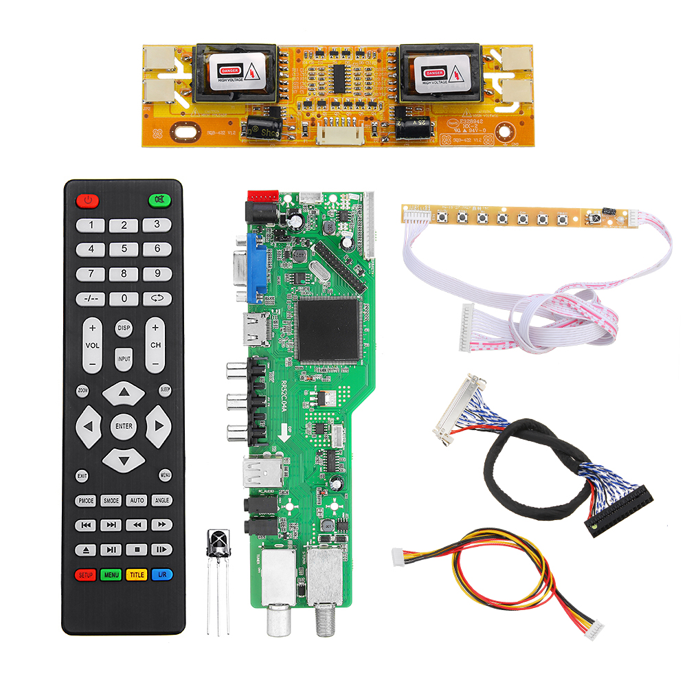 

5 OSD Game RR52C.04A Support Digital Signal DVB-S2 DVB-C DVB-T2/T ATV Universal LCD Driver Board Dual USB Play Media 30Pin 6 Bit With Inverter Kit