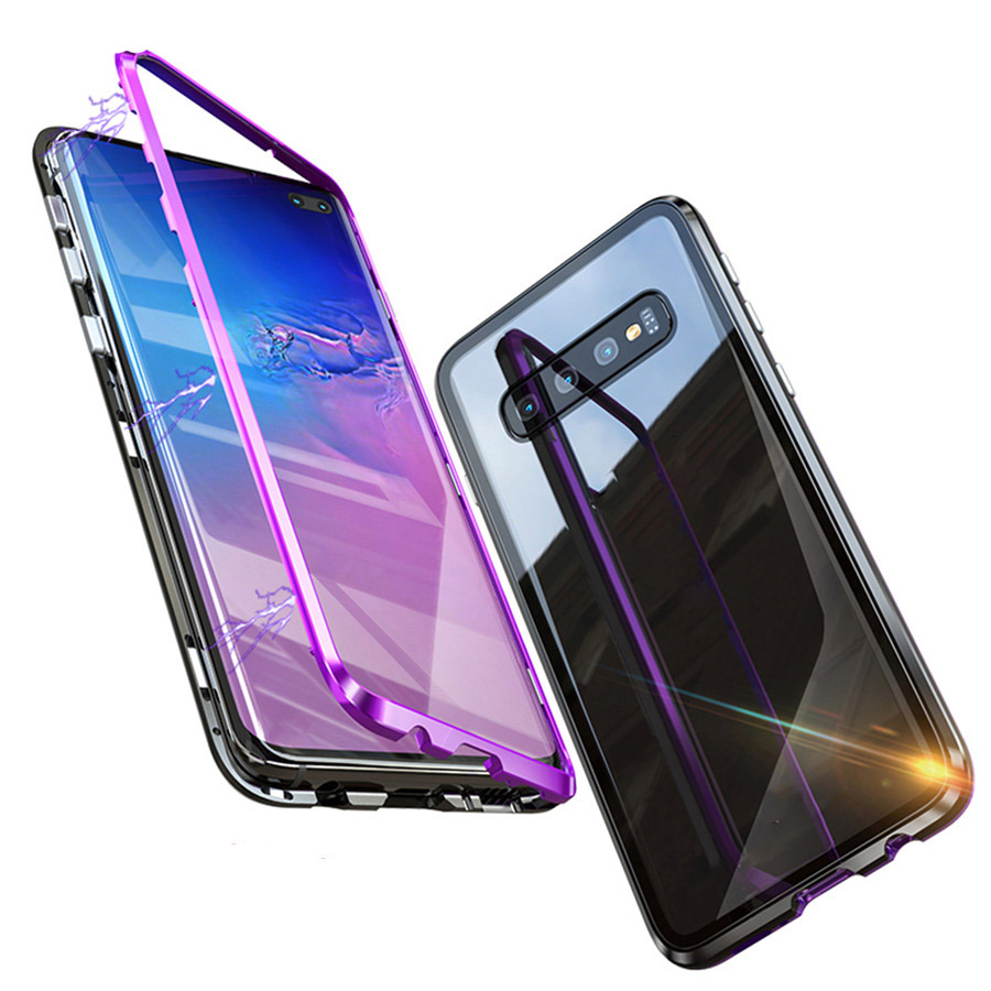 

Bakeey Magnetic Adsorption Protective Case For Samsung Galaxy S10e/S10/S10 Plus Aluminum Alloy Bumper Tempered Glass Cover