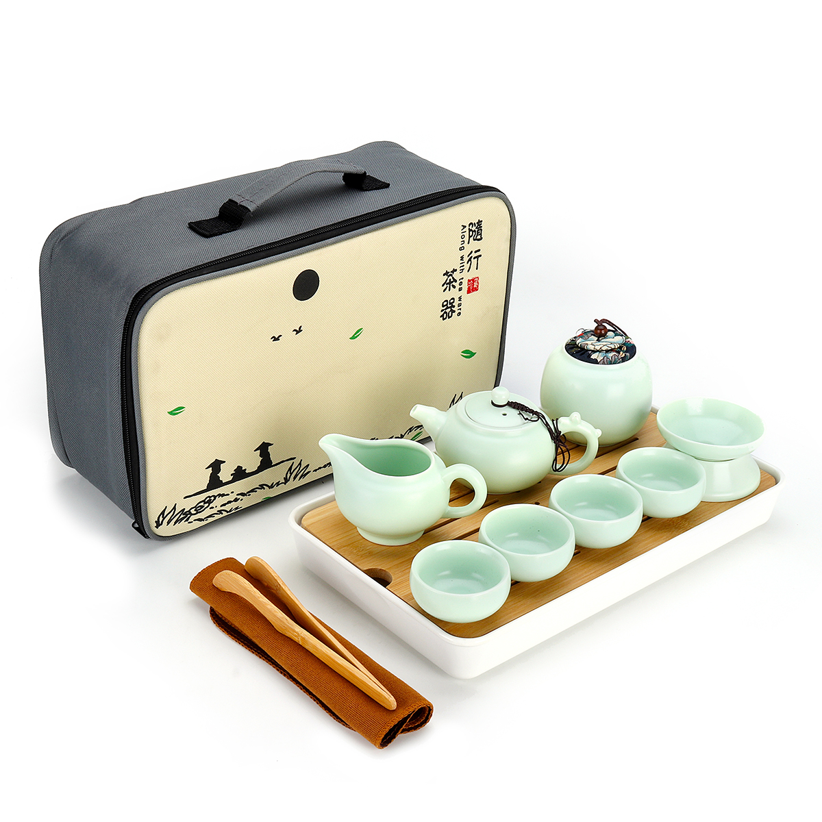 

Portable Travel Kung Fu Tea Set Handmade Chinese Porcelain Tea Cup