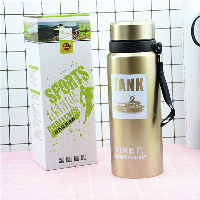

900ml Large Capacity 304 Stainless Steel Vacuum Flask Portable Sling Cup Outdoor Sports Stainless Steel Kettle Cup