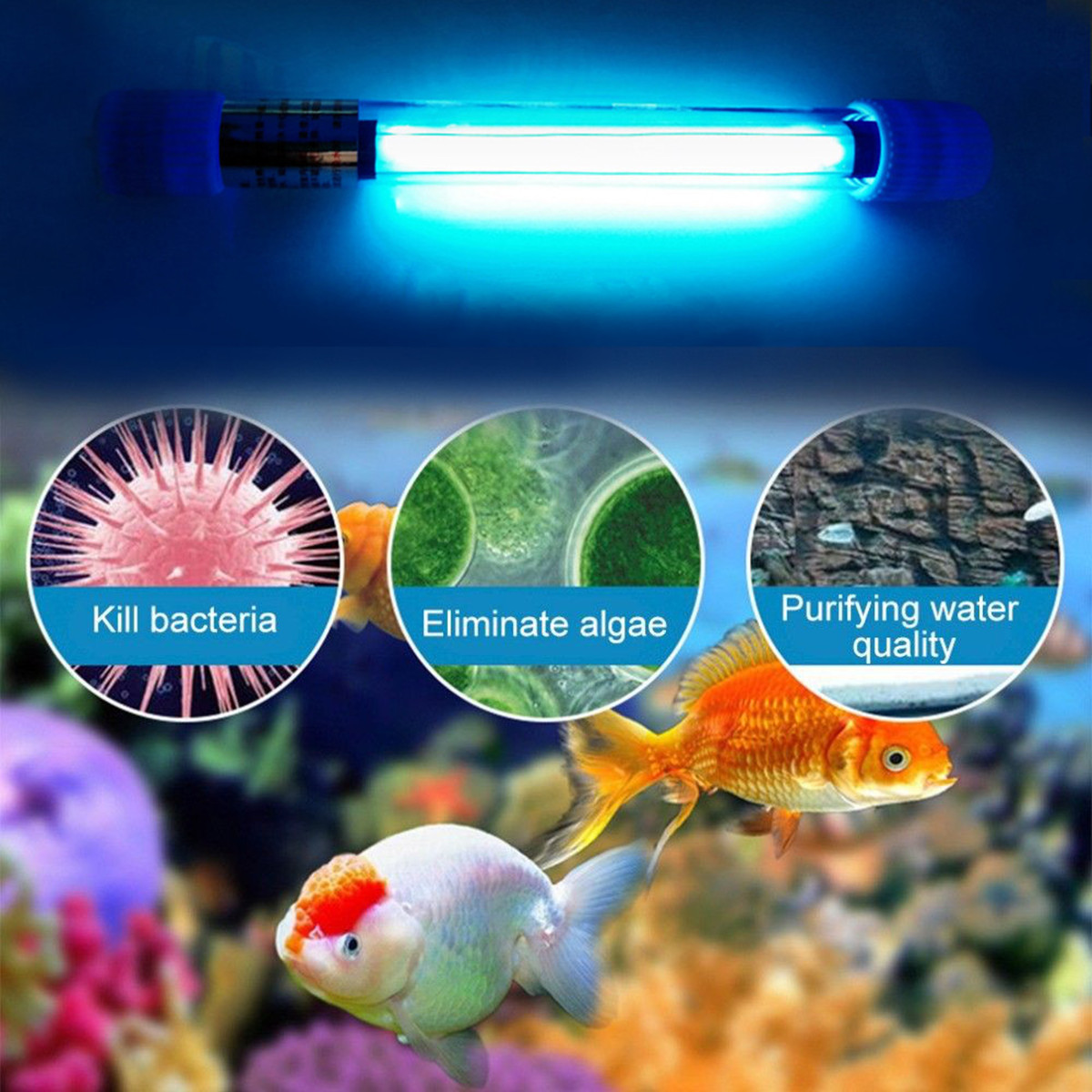 

Aquarium UVC Sterilizer Lamp Light Submersible UVC Germicidal Disinfection Lamp Waterproof Fish Tank UV Lamps Dropshippi