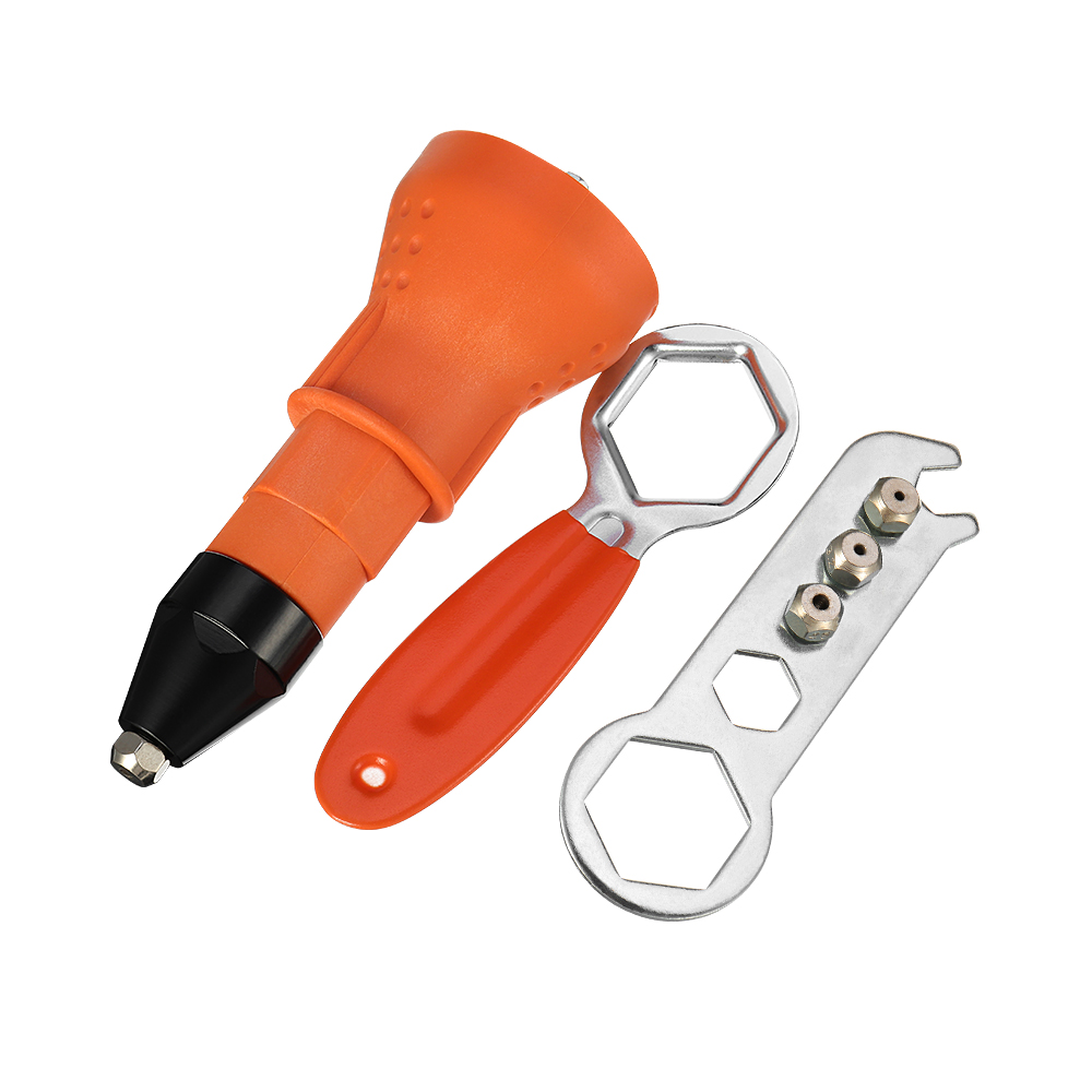 

HILDA Electric Rivet Nut Gun Riveter Gun Cordless Riveting Drill Adapter Insert Nut Tool with Handle Orange