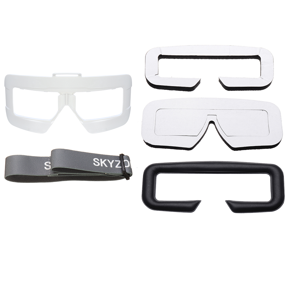 

Skyzone SKY03 Goggles Faceplate PU Sponge Eye Patch Pad Head Band Set Combo Black/White/Red
