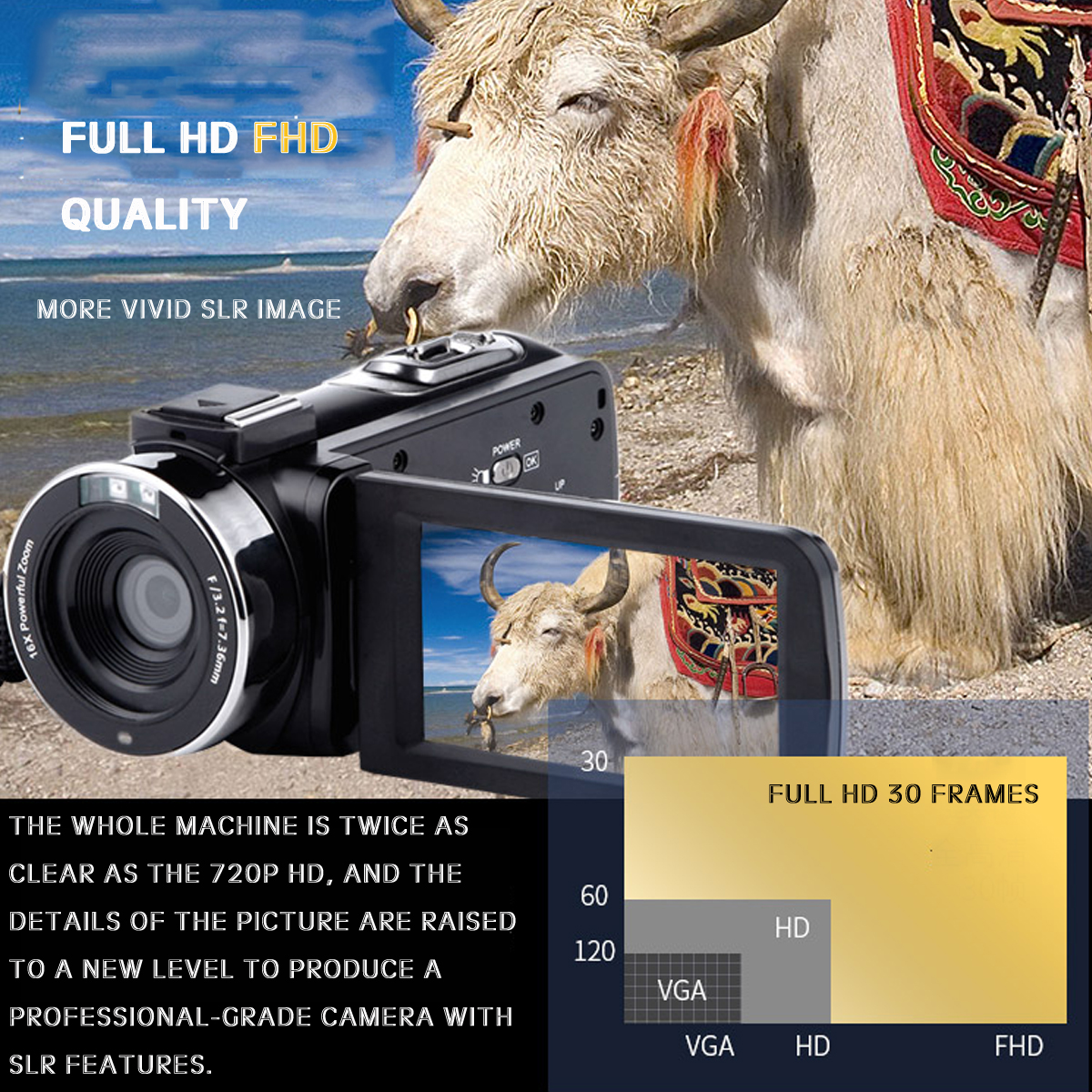 4K WiFi Ultra HD 1080P 16X ZOOM Digital Video Camera DV Camcorder with Lens and Microphone 54