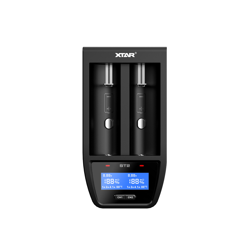 

XTAR ST2 4.1A Discharge 30min Quick Charging Type-C USB Charger For 18650 26650 21700 Flashlight Li-ion Battery Charger