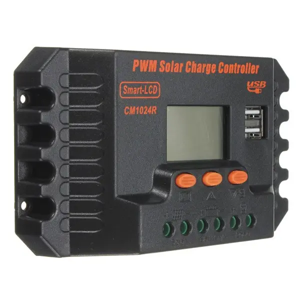 LCD 10/15/20/25/30A 12V/24V PWM Solar Panel Regulator Charge Controller