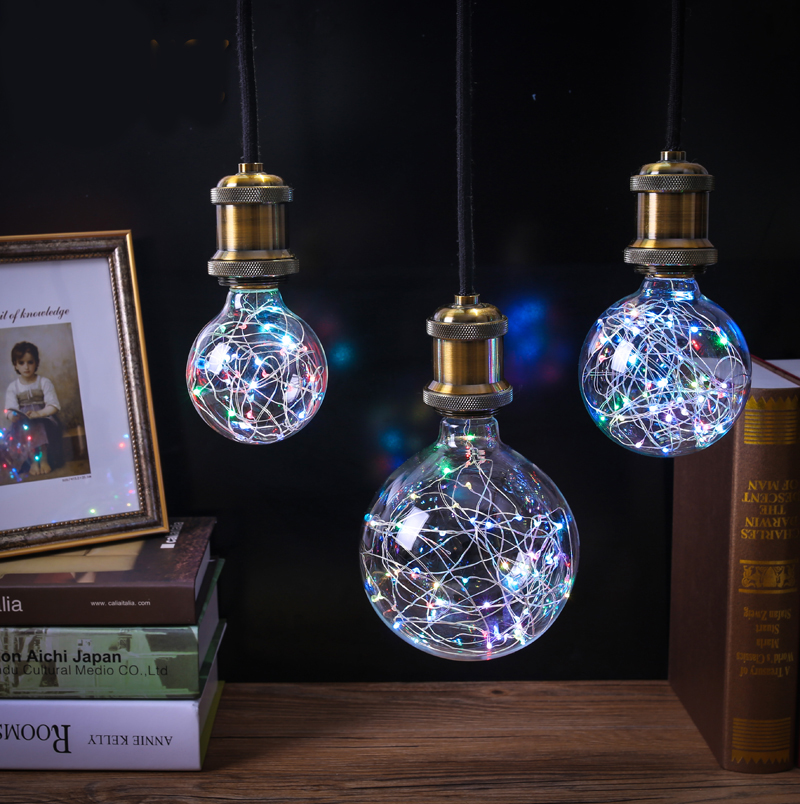 

AC85-265V E27 G80 G95 G125 RGB LED Holiday Christmas Fairy Wire Light Bulb for Decoration
