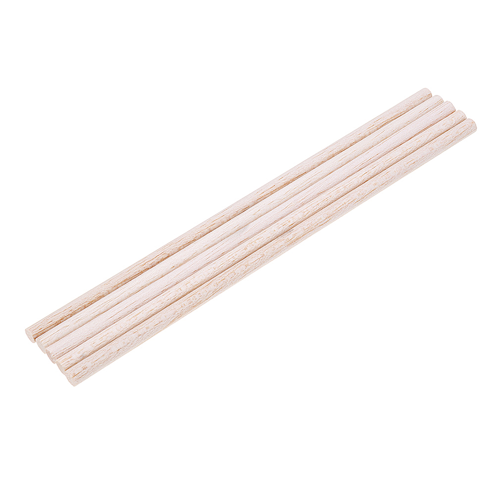 

5Pcs/Set 5/6/8/10x250mm Round Balsa Wood Wooden Stick Natural Dowel Unfinished Rods for DIY Crafts Airplane Model