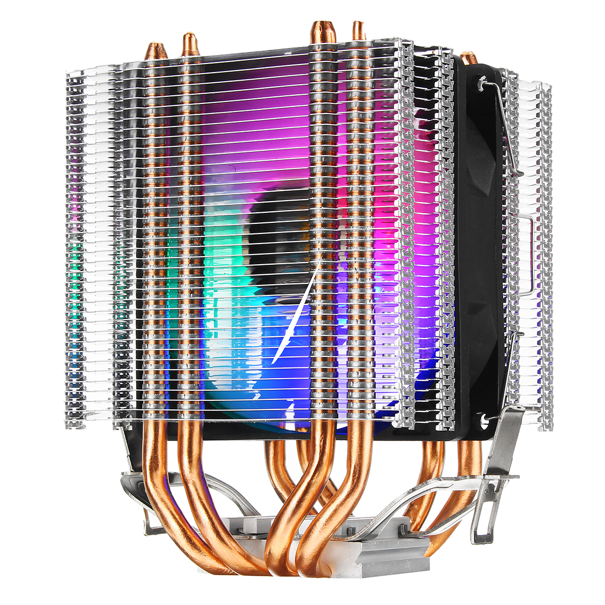 

12V RGB 4-Wire Single Fan 4 Heatpipe Dual Tower Cooler Heat Sink Ultra-quiet Cooling Fan For Intel LAG 1155 1156 775 For AMD Socket AM3/AM2