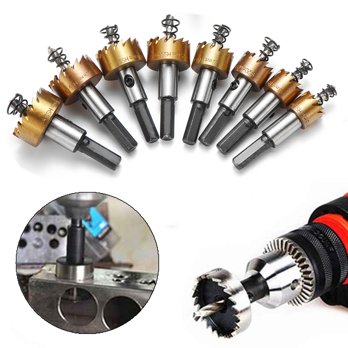 

15-50mm Hole Saw Drill Bit HSS Titanium Coated Hole Saw Cutter for Metal Wood Alloy