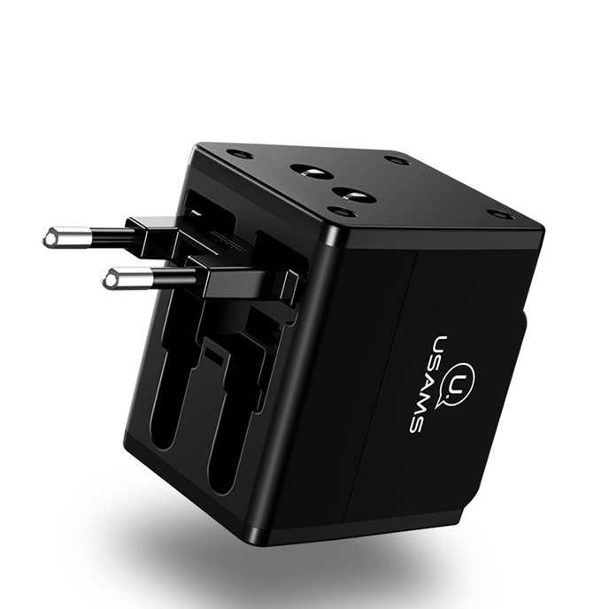 

USAMS 4 в 1 EU US UK AU Plug Global Conversion Разъем 2 USB-порта настенное многофункциональное зарядное устройство