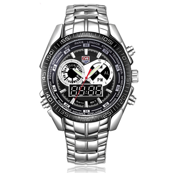 

TVG 468 Men 3 Dial LED Display Analog-Digital Military Wrist Watch