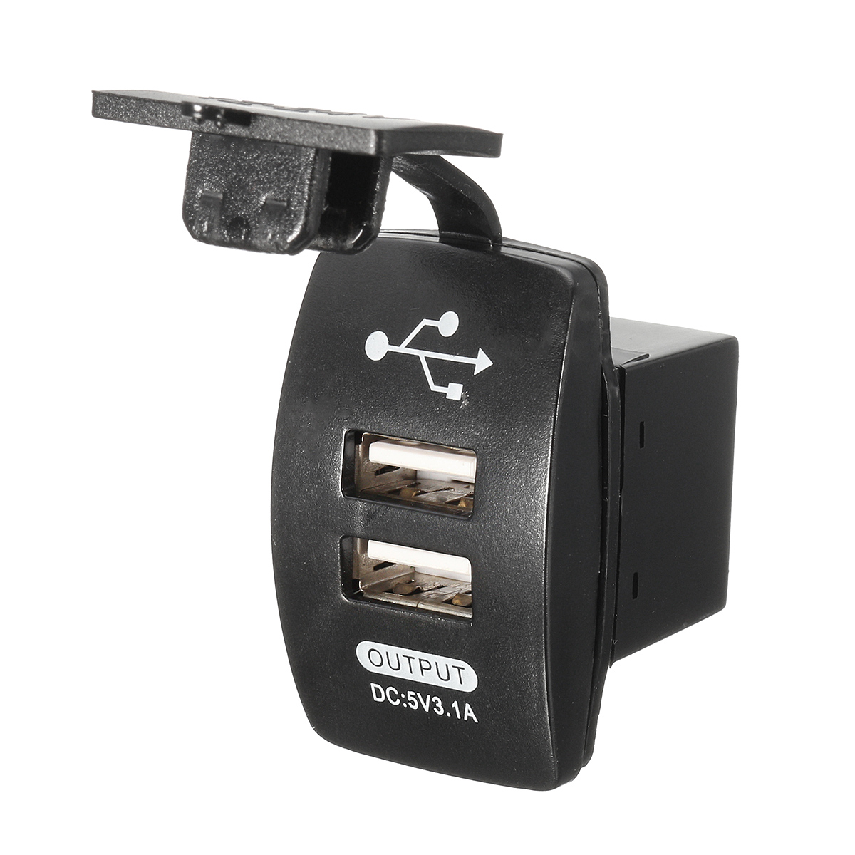 

12V Waterproof Dual USB Ports Car Charger Cigarette Lighter Socket Power Adapter