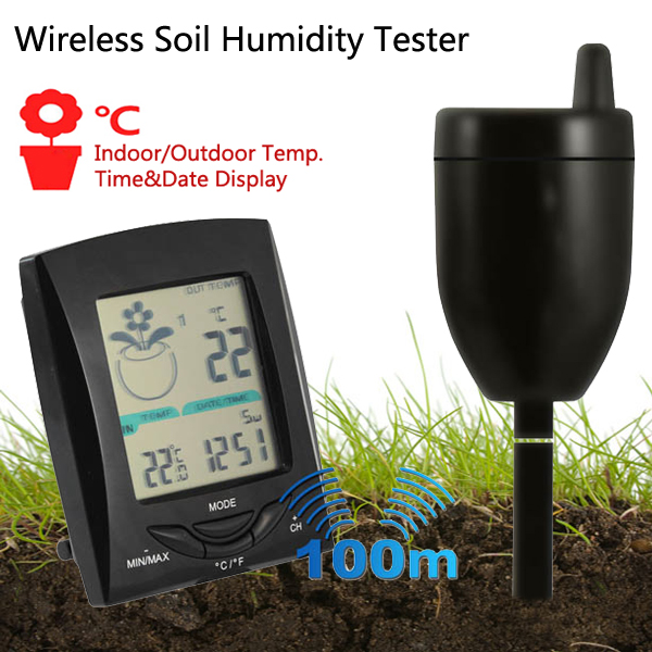 

100m Wireless Transmission Soil Humidity Tester Multifunction Indoor Outdoor Temperature Meter Tool