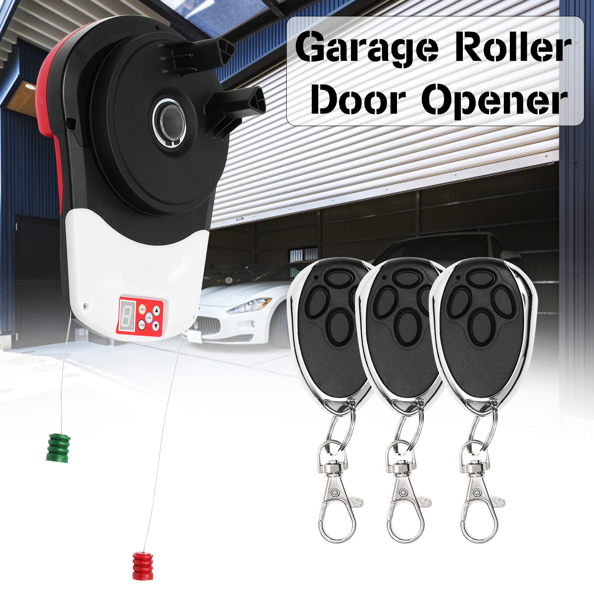 

Saws 110V 600N Auto Garage Roller Door Opener Motor 3 Remote Controls 16.5m²