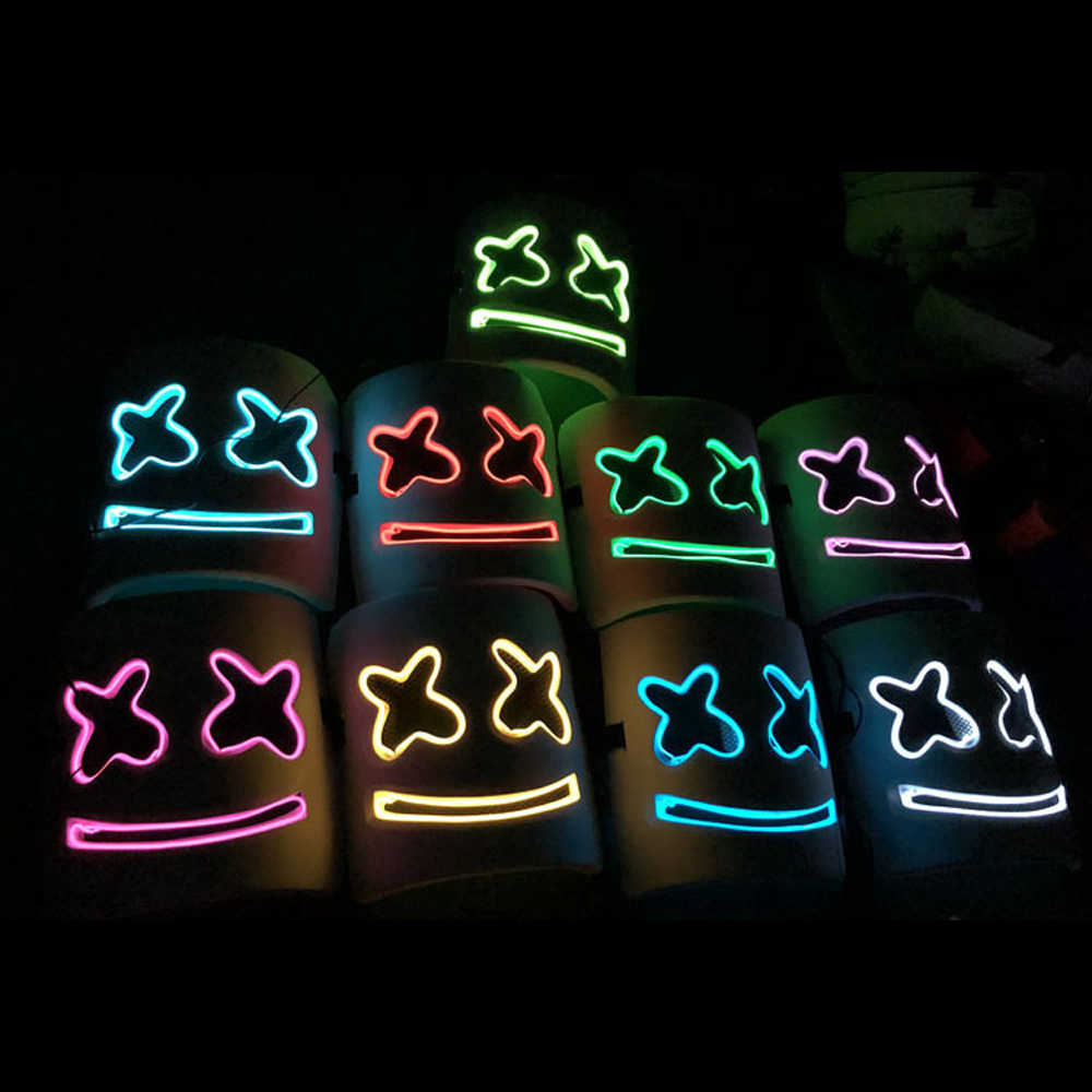 Find DJ Marshmallo LED Mask Luminous Helmet DIY Bar Music Party Masks Cosplay Props for Sale on Gipsybee.com with cryptocurrencies