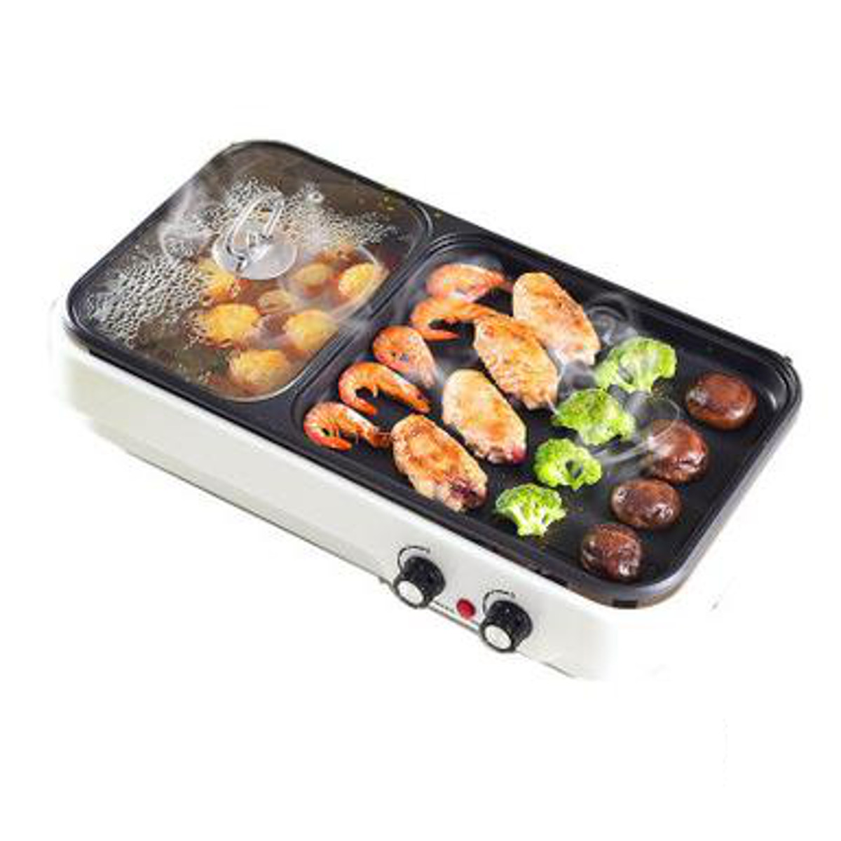 Electric Baking Pan Barbecue Hot Pot Non Stick BBQ Grill Oven Kitchen Cookware 20