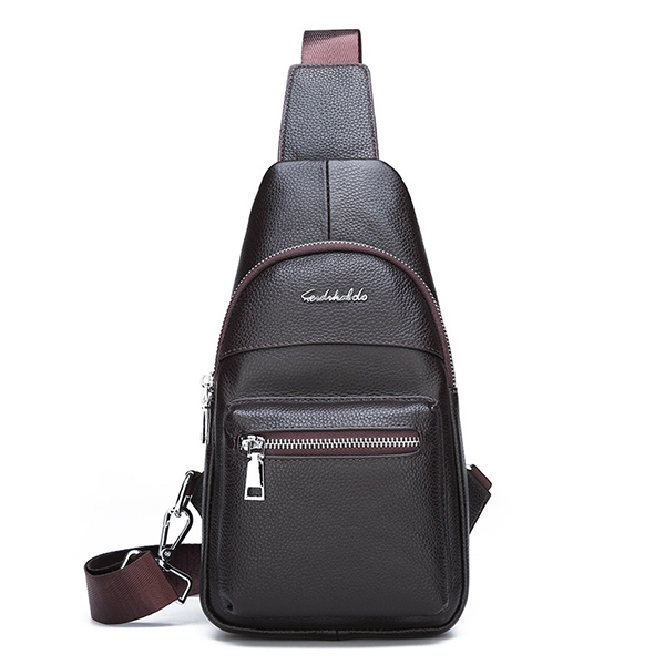 

Genuine Leather Plain Business Chest Bag Crossbody Bag