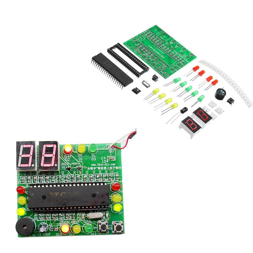 

3pcs DIY 51 Single Chip Traffic Light Kit Electronic Production DIY LED Flash Kit