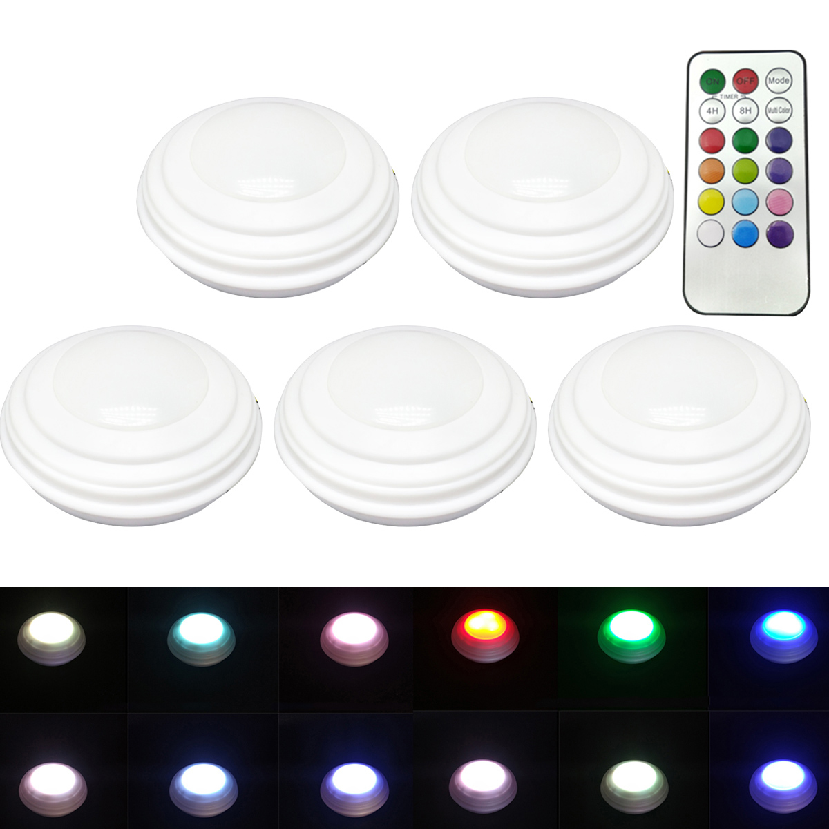

5шт LED беспроводной Дистанционное Управление ночной свет 12 цветов шкаф Лампа кабинет свет