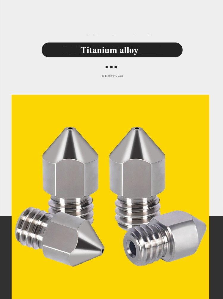 KINGROON Titanium Alloy TC4 Nozzle 1.75mm M6 Thread 0.4mm Wear-resistant Corrosion-resistant Nozzle for 3D Printer 13