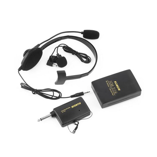 

Kongin KM 200 VHF Stage Wireless Lavalier Lapel Headset Microphone System Mic FM Transmitter
