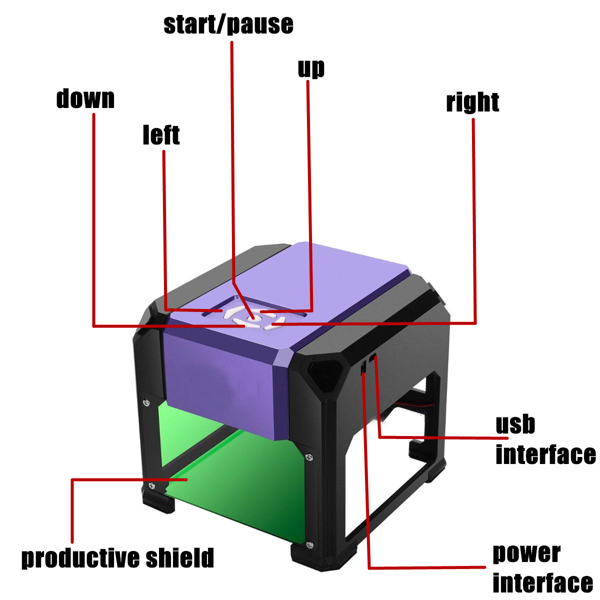 3000mW Purple DIY Laser Engraving Machine Desktop Logo Marking Engraver Mark Carver Printer 14