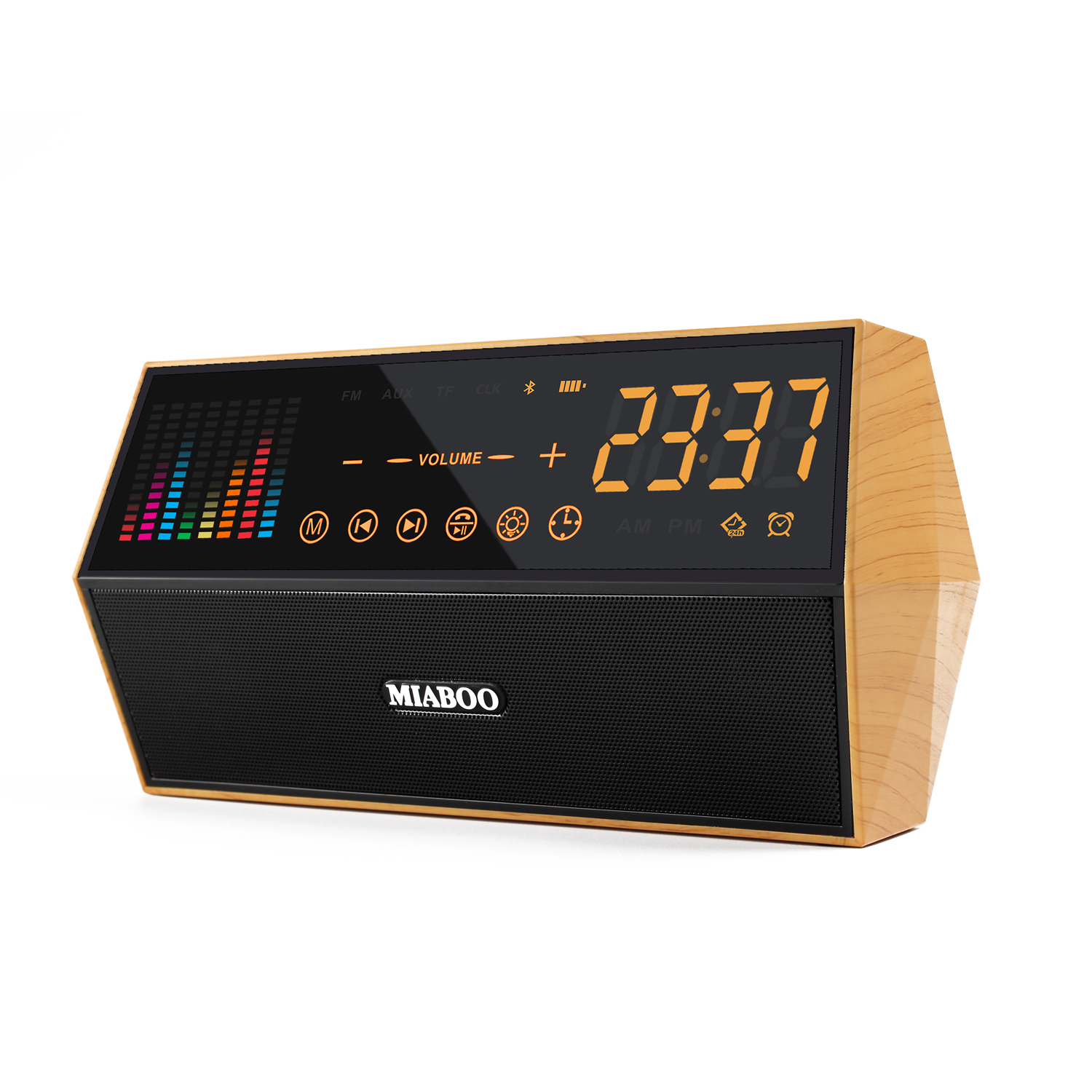 

Miaboo FM Радио Smart Часы Bluetooth Емкостная сенсорная сенсорная панель Часы LED Беспроводная карта TF AUX Динамики Сигнализация Часы