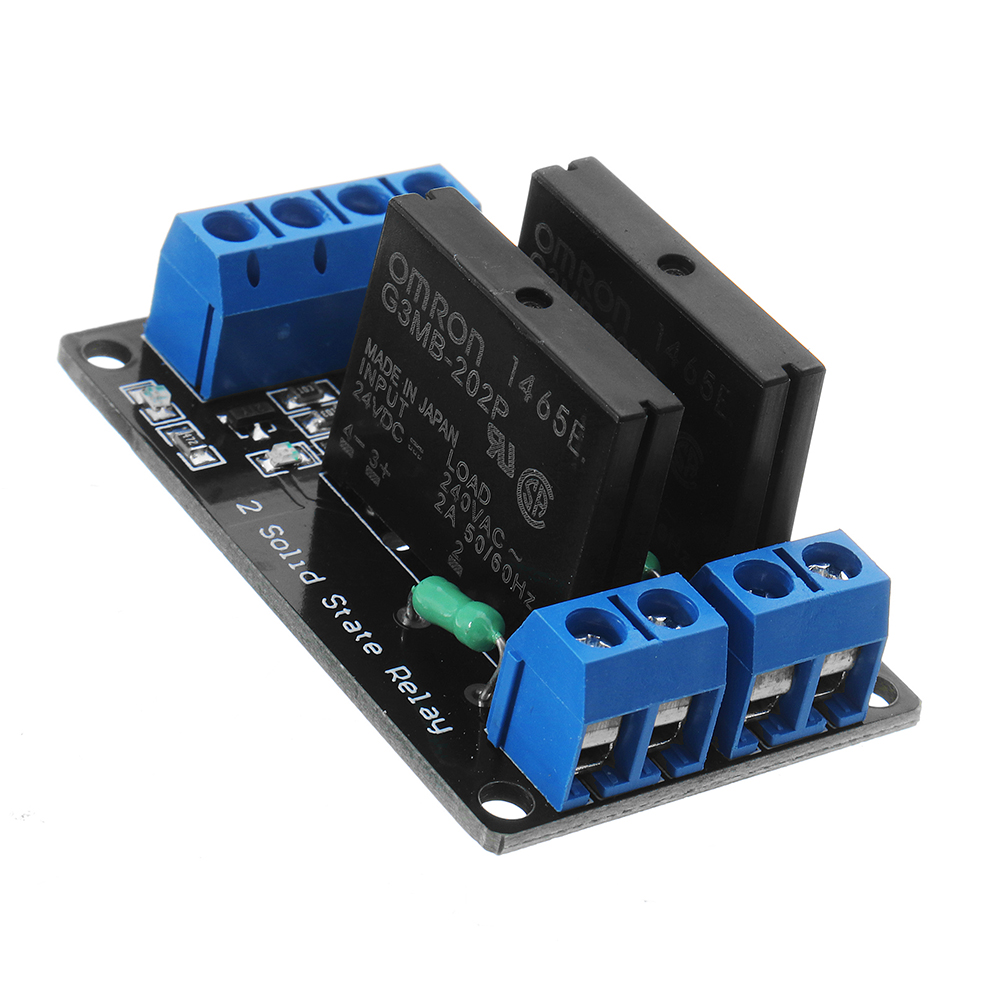 

2 Channel DC 24V Relay Module Solid State High and low Level Trigger For Arduino 240V2A