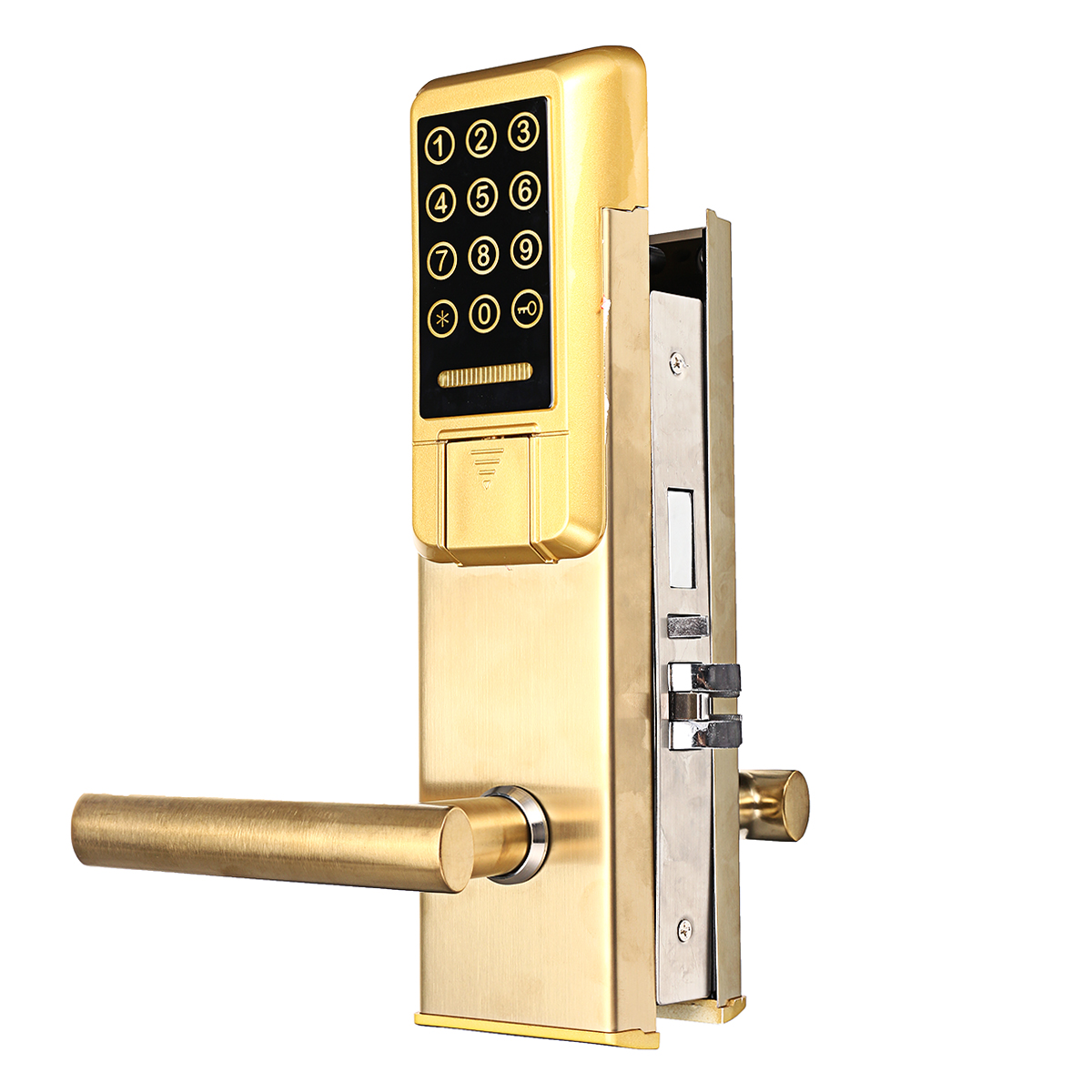 

Golden Smart Electronic Entry Door Lock Password Inductive Lock Keypad Touch Screen With RFID Card