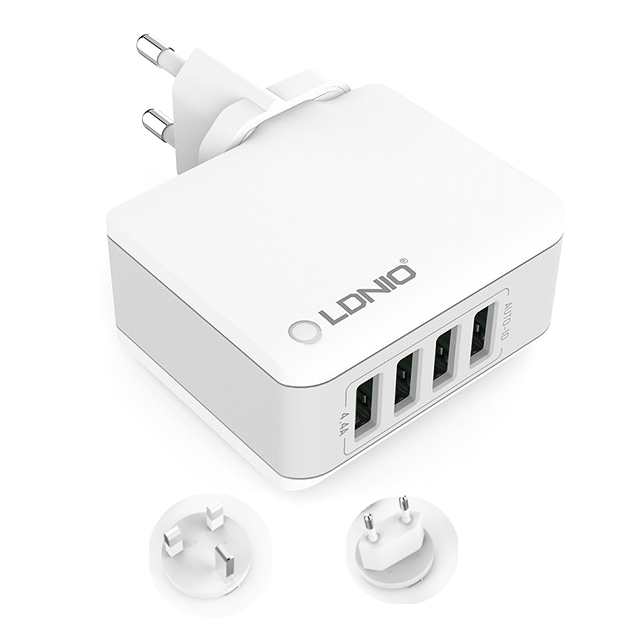 

LDNIO 4 порта USB 4.4A Быстрая зарядка ЕС Великобритании Plug Plug зарядное устройство для iPhone 7 iPad Samsung Xiaomi