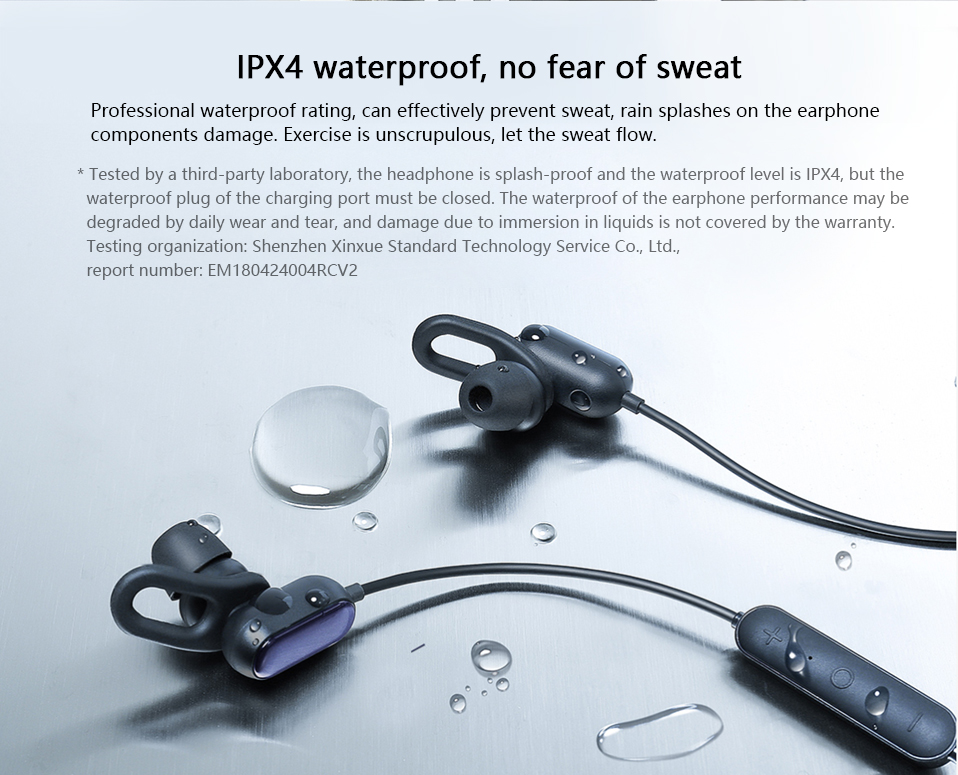 Xiaomi Youth Wireless bluetooth Earphone Noise Cancelling Waterproof Sports Headphone with MEMS Mic 21
