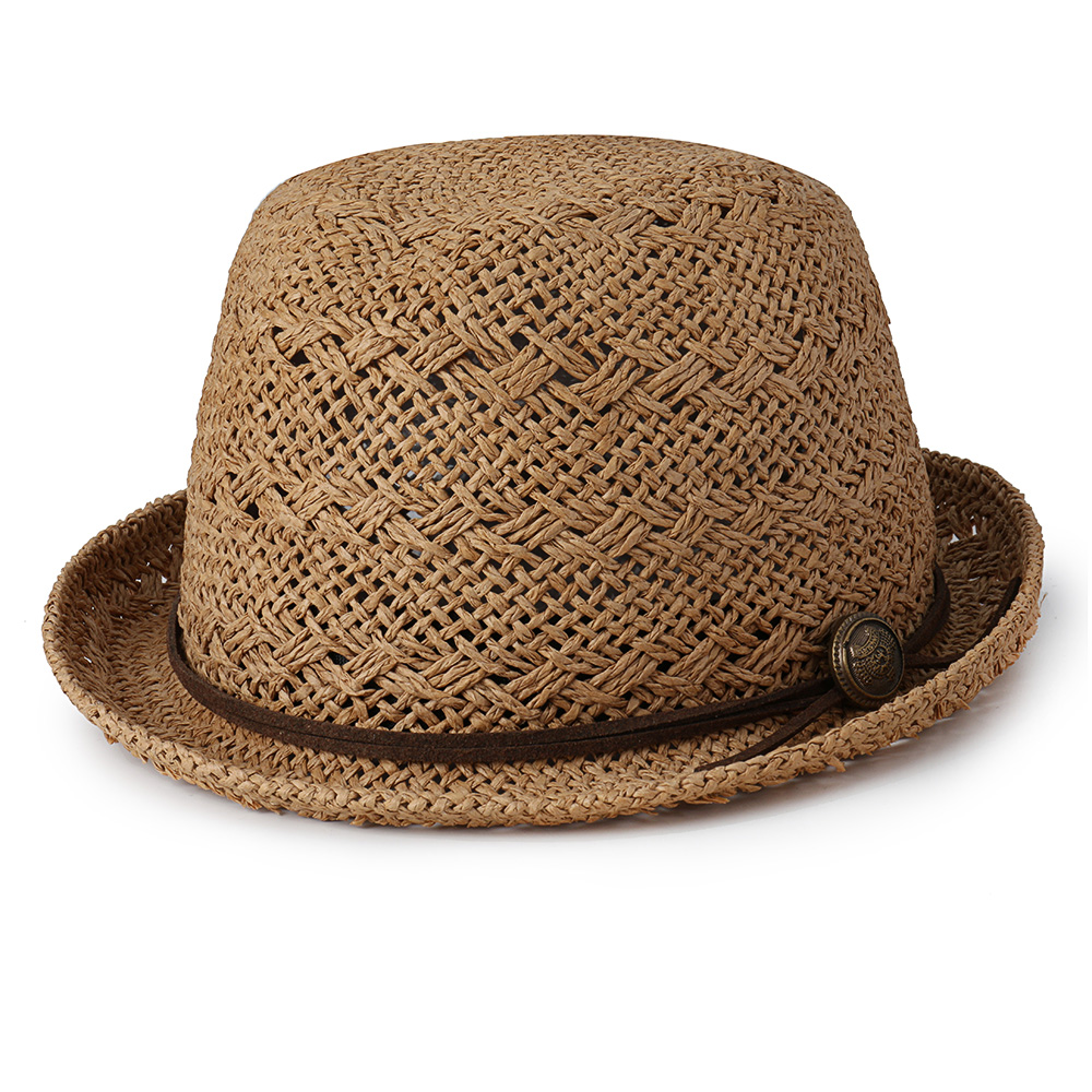

Men Women Summer Straw Knited Sunscreen Jazz Hat Outdoor Casual Travel Breathable Hat