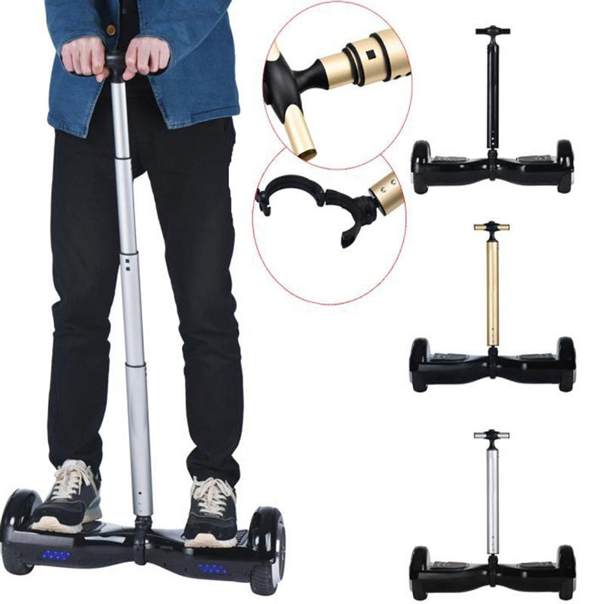 

BIKIGHT 6.5Inch 2 Wheels Electric Self Balance Scooter Grip Expandable Handle Handle Control Strut