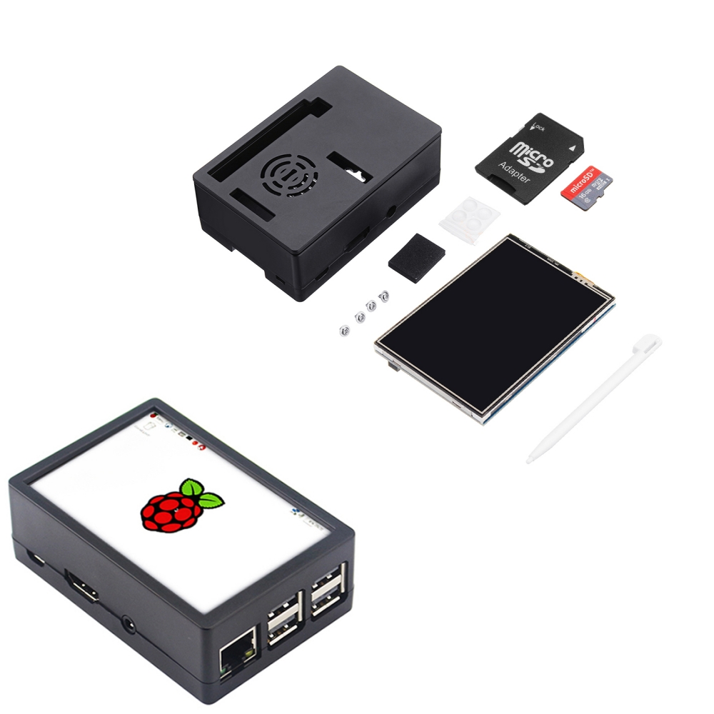

3.5 inch TFT LCD Touch Screen + Protective Case + Touch Pen + 16G Micro SD Card Kit For Raspberry Pi 3B+/3B/2B