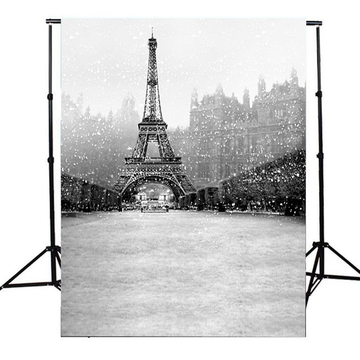 

3x5ft Vinyl Snowflake Eiffel Tower Photography Background Backdrop For Studio Prop
