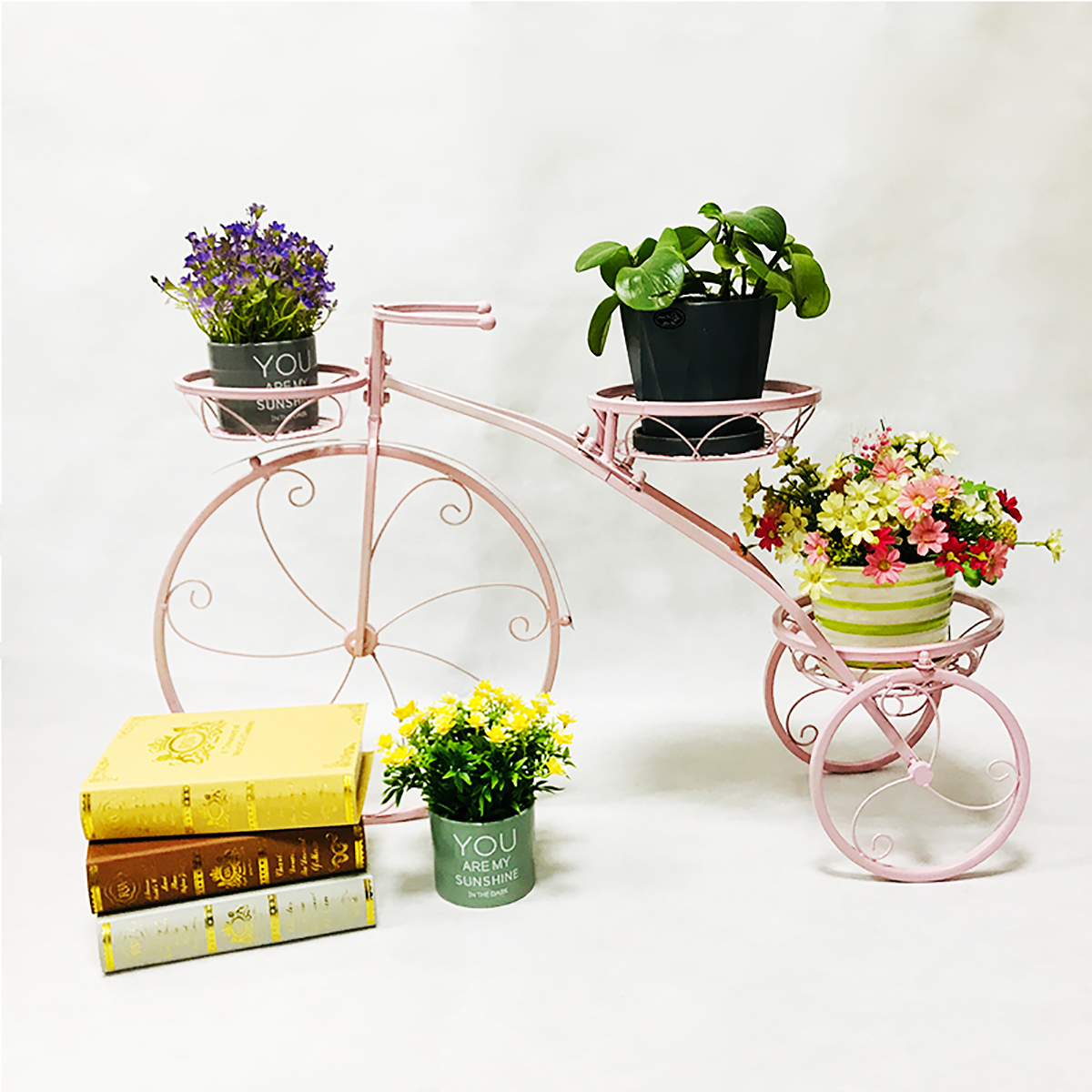 3 Tier Bicycles Plant Stand Metal Flower Pots Garden Decor Shelf Rack 55