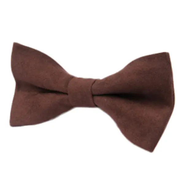 Men Solid Double Layer Formal Suit Corduroy Business Bow Tie