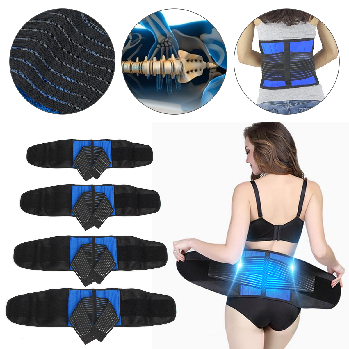 

Waist Back Braces Supports Belt Lumbar Supports Low Back Pai