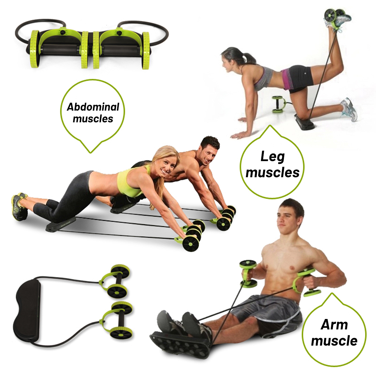 Abdominal Muscle Wheel Auxiliary Pull Rope Gym Fitness Ab Roller Resistance Band 