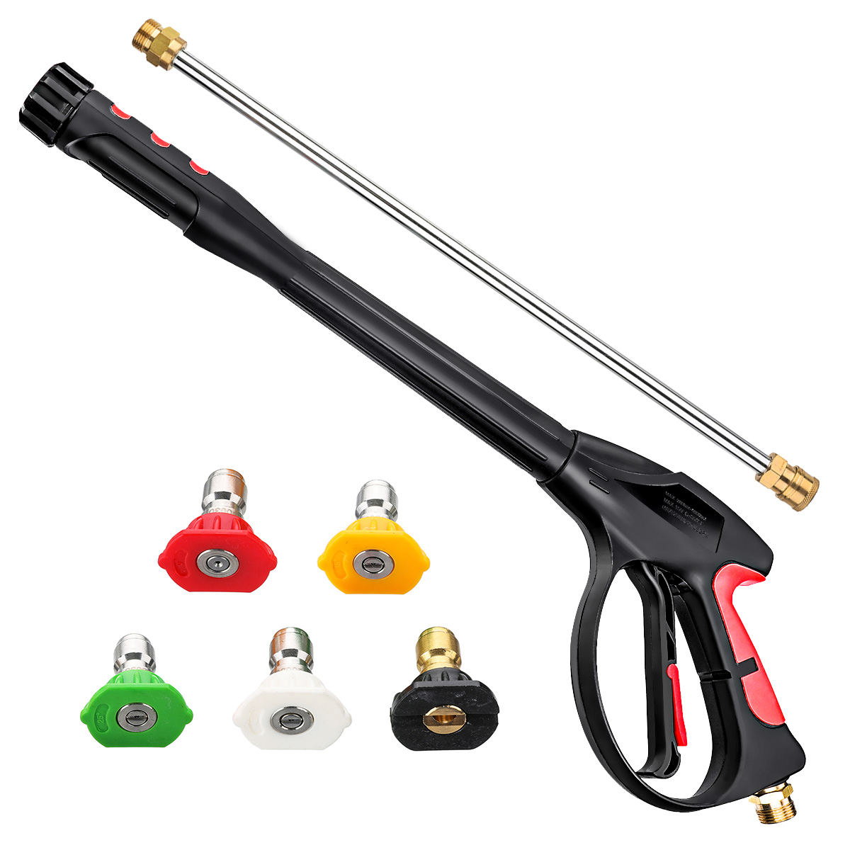 

MATCC Pressure Washer 4000 PSI Power Spray Car Wash with 19 inch Extendable Wand 1/4'' Quick Connect Nozzles and 5 Nozzle Tips for Car High Pr