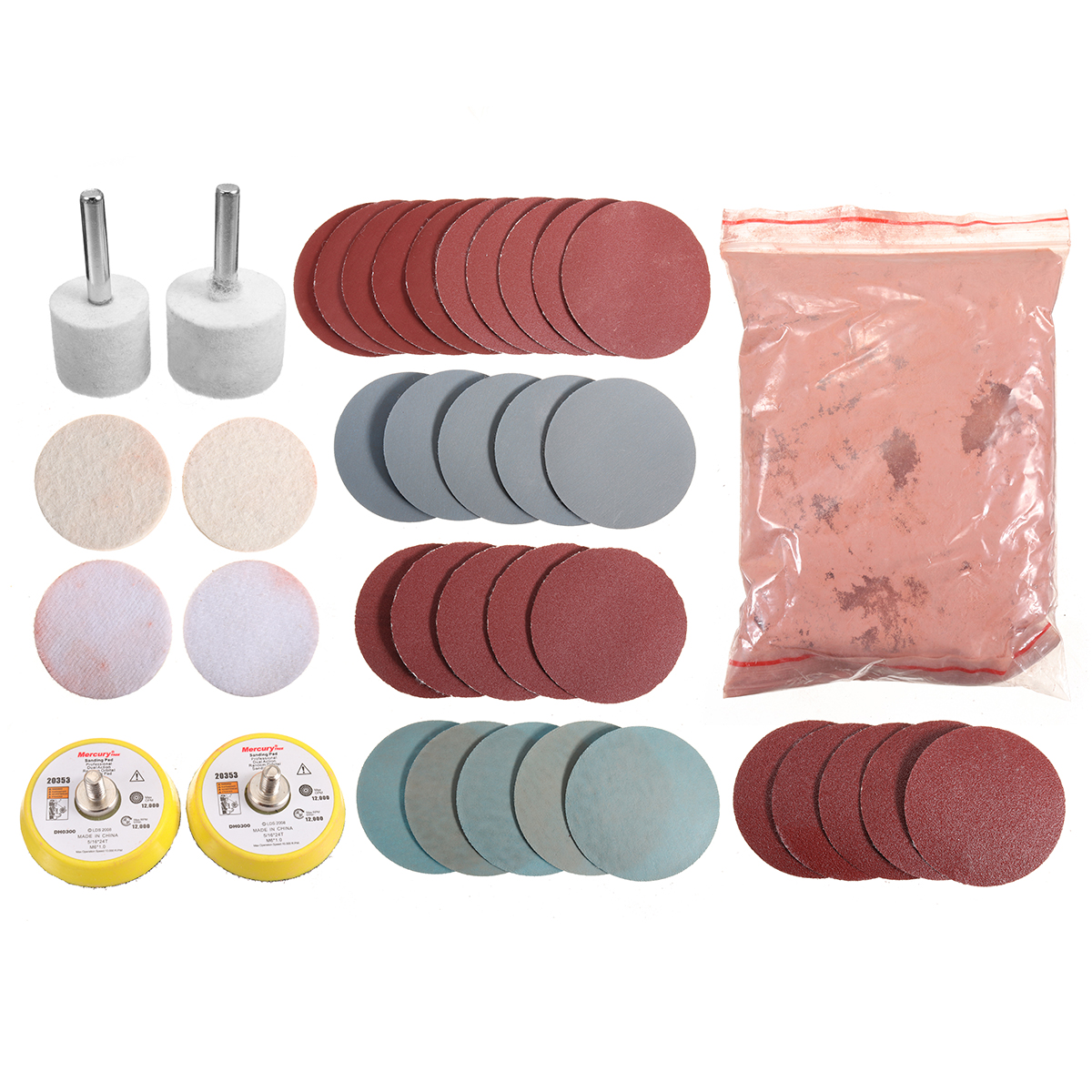 

Glass Polishing Tools Kit for Deep Scratch Removal 8 OZ Powder Sanding Discs Pads