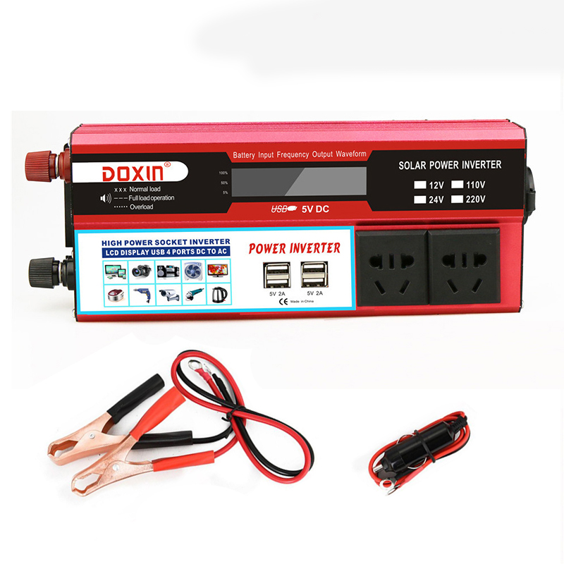 

6000W Peak DC 12V/24V to AC 110V Power Inverter Digital Modified Sine Wave 4 USB Port 2 Sockets